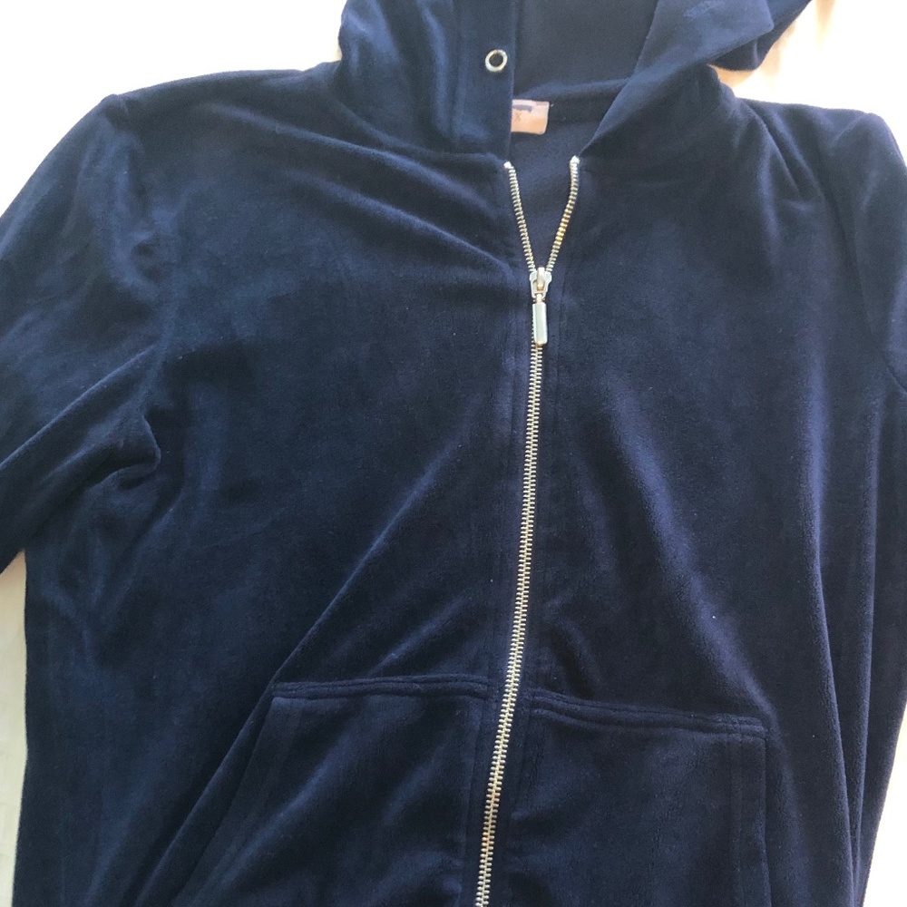Navy blue velvet sweatshirt